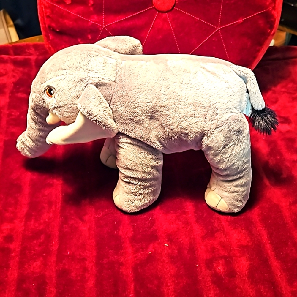 Pier One Gray Stuffed Soft Textured Elephant Trunk Up - 21” Long - Retired